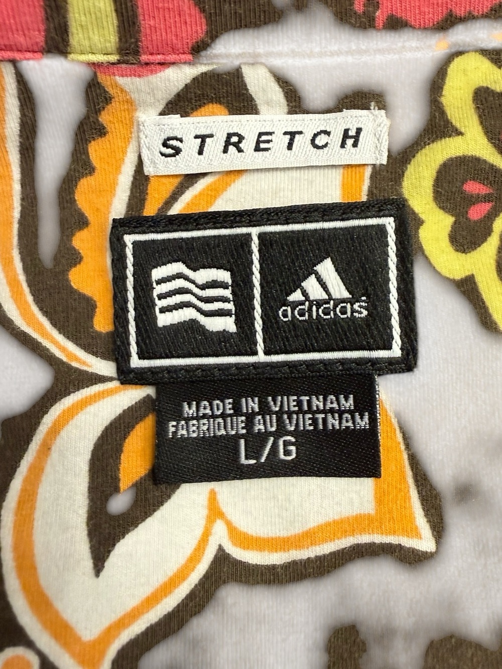 Adidas Paisley Floral Sleeveless Golf Polo Top L Retro Sporty Chic Stretch - Picture 8 of 10